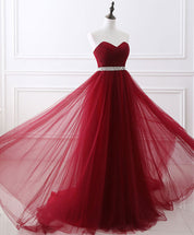 A-line Cowl Neck Floor-Length Tulle & Beaded Prom Dress with Lace-Up Back Prom Dress