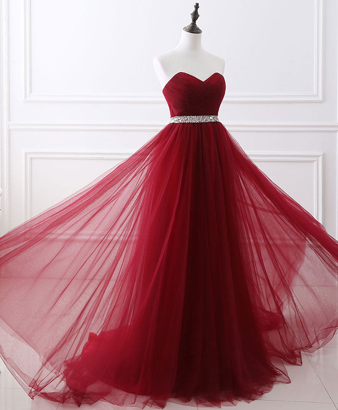 A-line Cowl Neck Floor-Length Tulle & Beaded Prom Dress with Lace-Up Back Prom Dress