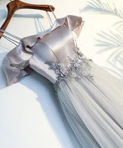 A-line Sweetheart Floor-Length Tulle & Lace Prom Dress with Lace-Up Back