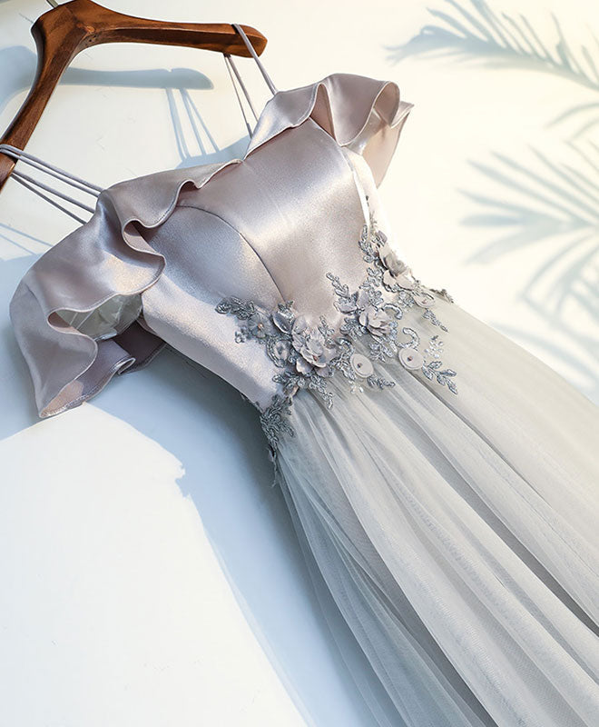 A-line Sweetheart Floor-Length Tulle & Lace Prom Dress with Lace-Up Back