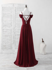 A-line Sweetheart Neck Floor-Length Chiffon Lace Prom Dress with Draped Off-Shoulder Sleeves