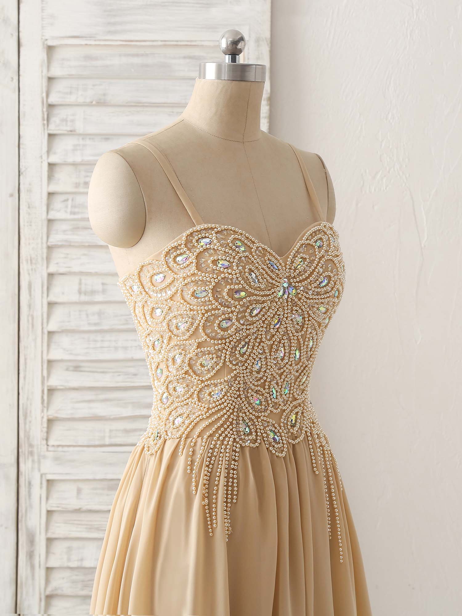 A-Line Sweetheart Neck Floor-Length Tulle Gown with Beaded Bodice Prom Dress