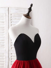 A-Line Sweetheart Neck Floor-Length Tulle & Satin Two-Tone Prom Dress