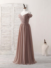A-Line Off-the-Shoulder Floor-Length Chiffon Prom Dress
