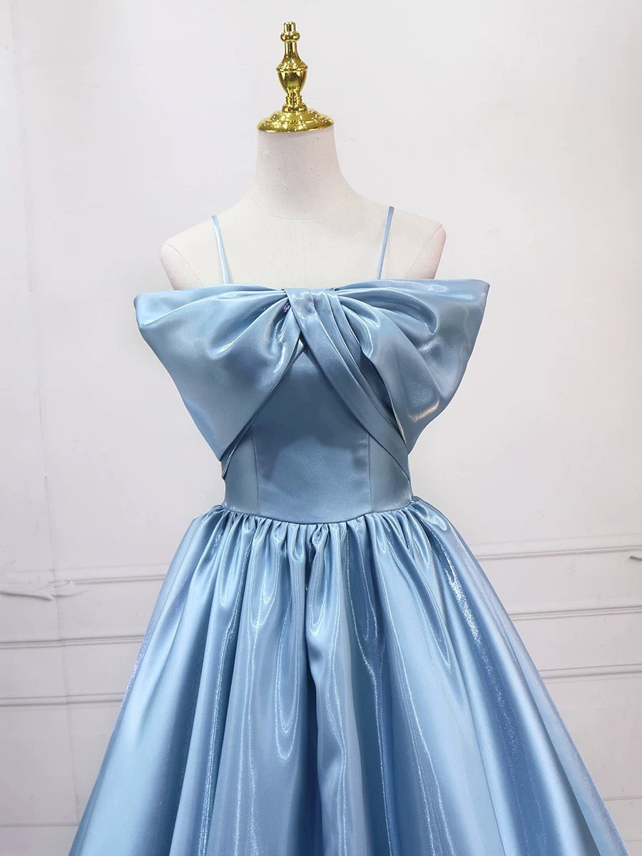 Sweet Bow Bodice A-Line Satin Prom Dress