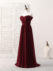 A-Line Off-Shoulder Floor-Length Chiffon Prom Dress