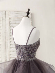 A-Line Sweetheart Neckline Short/Mini Tulle Homecoming Dress with Beaded Bodice