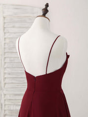 A-line V Neck Floor-Length Chiffon Prom Dress with Cascading Ruffle Detail