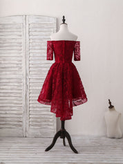 Off-the-Shoulder Lace A-Line Knee-Length Homecoming Dress