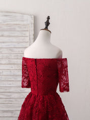 Off-the-Shoulder Lace A-Line Knee-Length Homecoming Dress