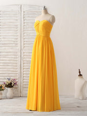 A-line Sweetheart Strapless Floor-Length Chiffon Prom Dress