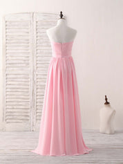 Heart Neckline A-Line High-Low Chiffon Dress with Pleated Bodice Prom Dress