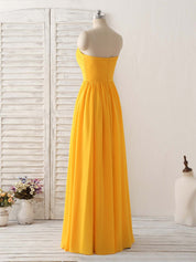 A-line Sweetheart Strapless Floor-Length Chiffon Prom Dress
