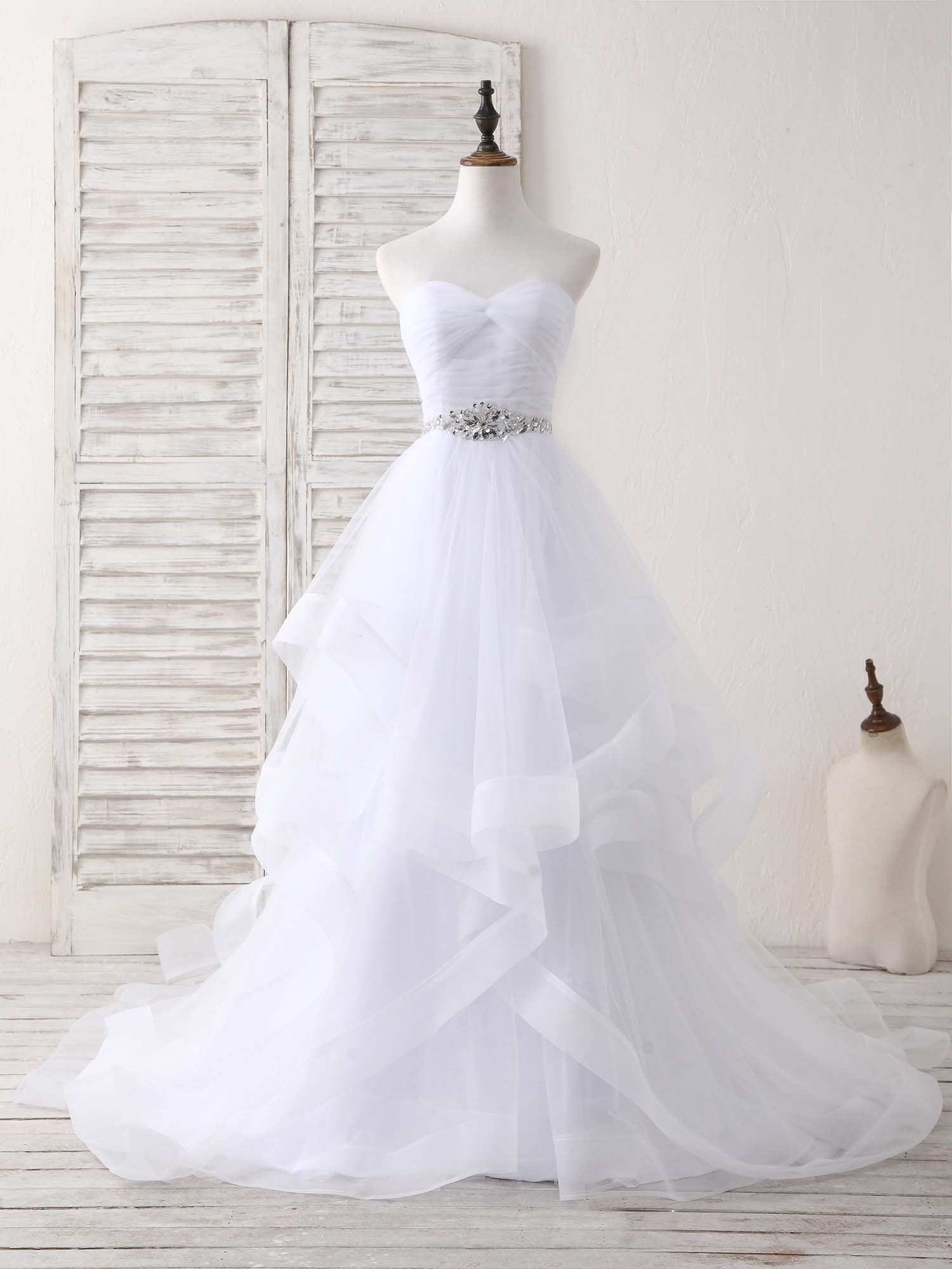 A-Line Sweetheart Neck Floor-Length Chiffon Prom Dress with Beaded Waist
