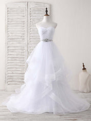 A-Line Sweetheart Neck Floor-Length Chiffon Prom Dress with Beaded Waist