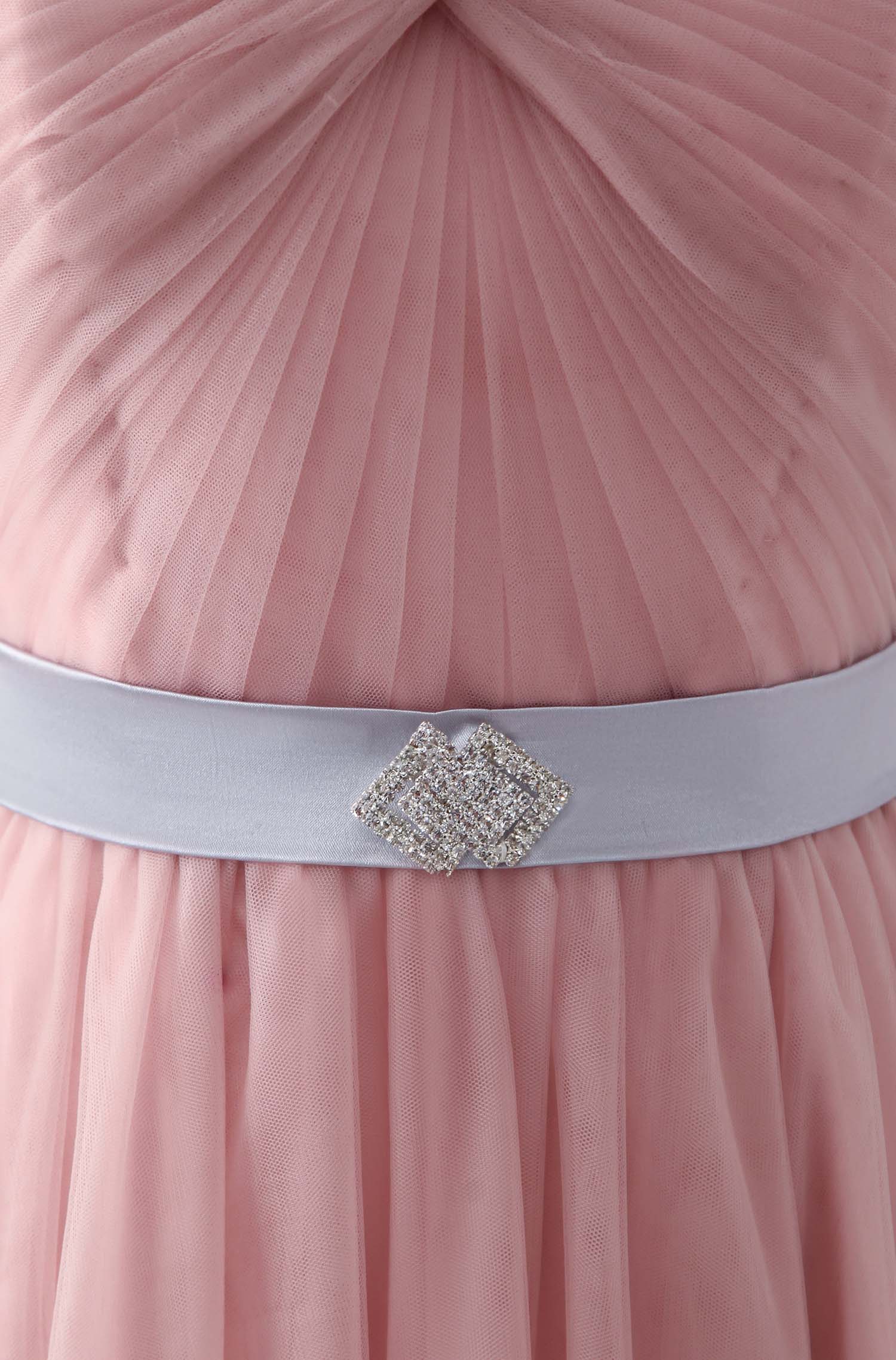 A-line Sweetheart Neck Floor-Length Tulle Prom Dress with Ruched Bodice