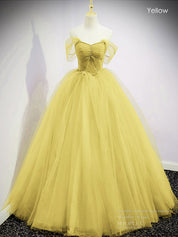 Ball Gown Sweetheart Floor-Length Tulle Prom Dress with Beaded Corset Bodice