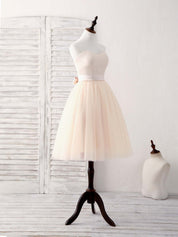 A-line Sweetheart Neck Knee-Length Tulle Homecoming Dress with Pleated Bodice