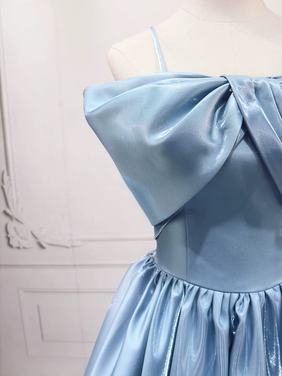 Sweet Bow Bodice A-Line Satin Prom Dress