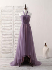A-Line Halter Neck Floor-Length Chiffon Prom Dress