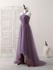 A-Line Halter Neck Floor-Length Chiffon Prom Dress