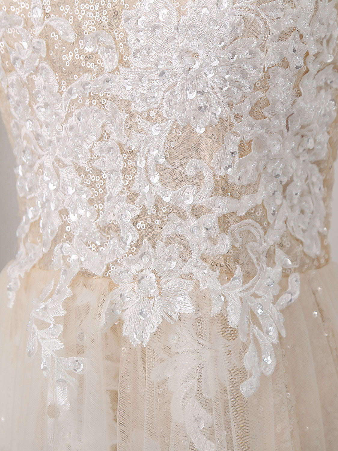 A-Line One-Shoulder Floor-Length Tulle & Lace Prom Dress with Floral Appliqué Bodice