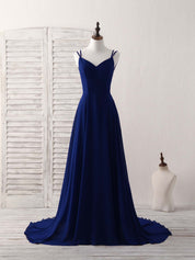 A-Line Sweetheart Floor-Length Chiffon Minimalist Elegant Prom Dress