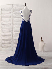 A-Line Sweetheart Floor-Length Chiffon Minimalist Elegant Prom Dress