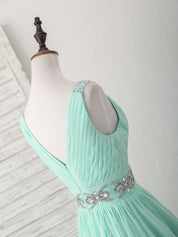 A-line V Neck Short Chiffon Homecoming Dress with Beaded Waist