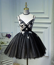 A-line Floral Embroidered Bodice Strapless Knee-Length Homecoming Dress with Lace-Up Back