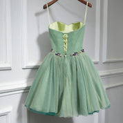 A-line Sweetheart Knee-Length Tulle Homecoming Dress with Lace-Up Back