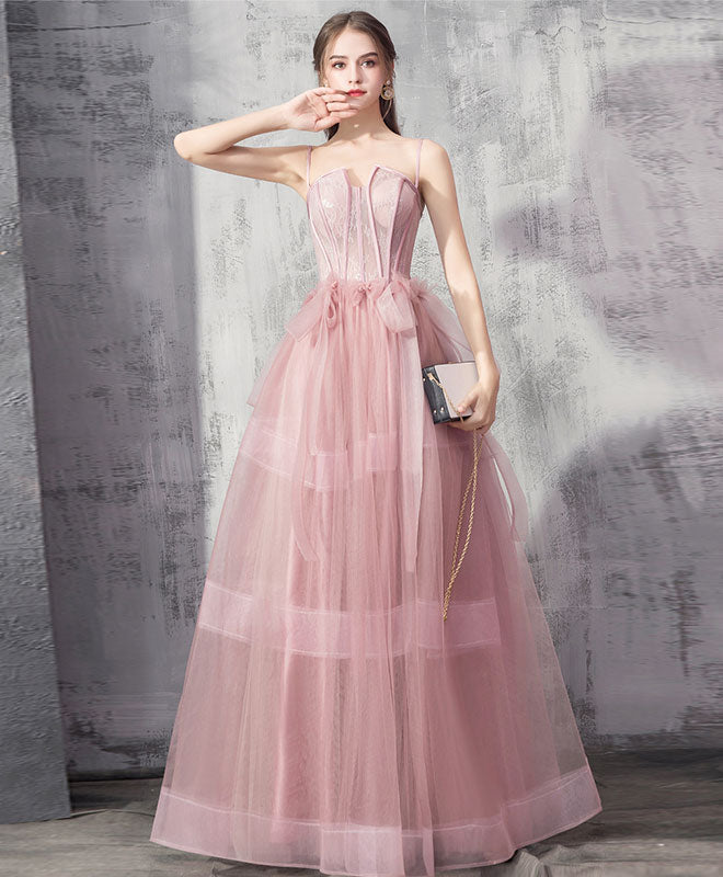 Corset-Style A-Line Floor-Length Tulle Lace Appliqué Prom Dress