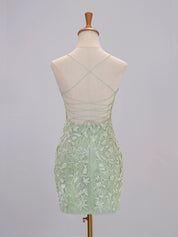 Audrey Light Green Tight Short Homecoming Dress
