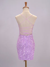 Layla Lilac Tight Short Homecoming Dress