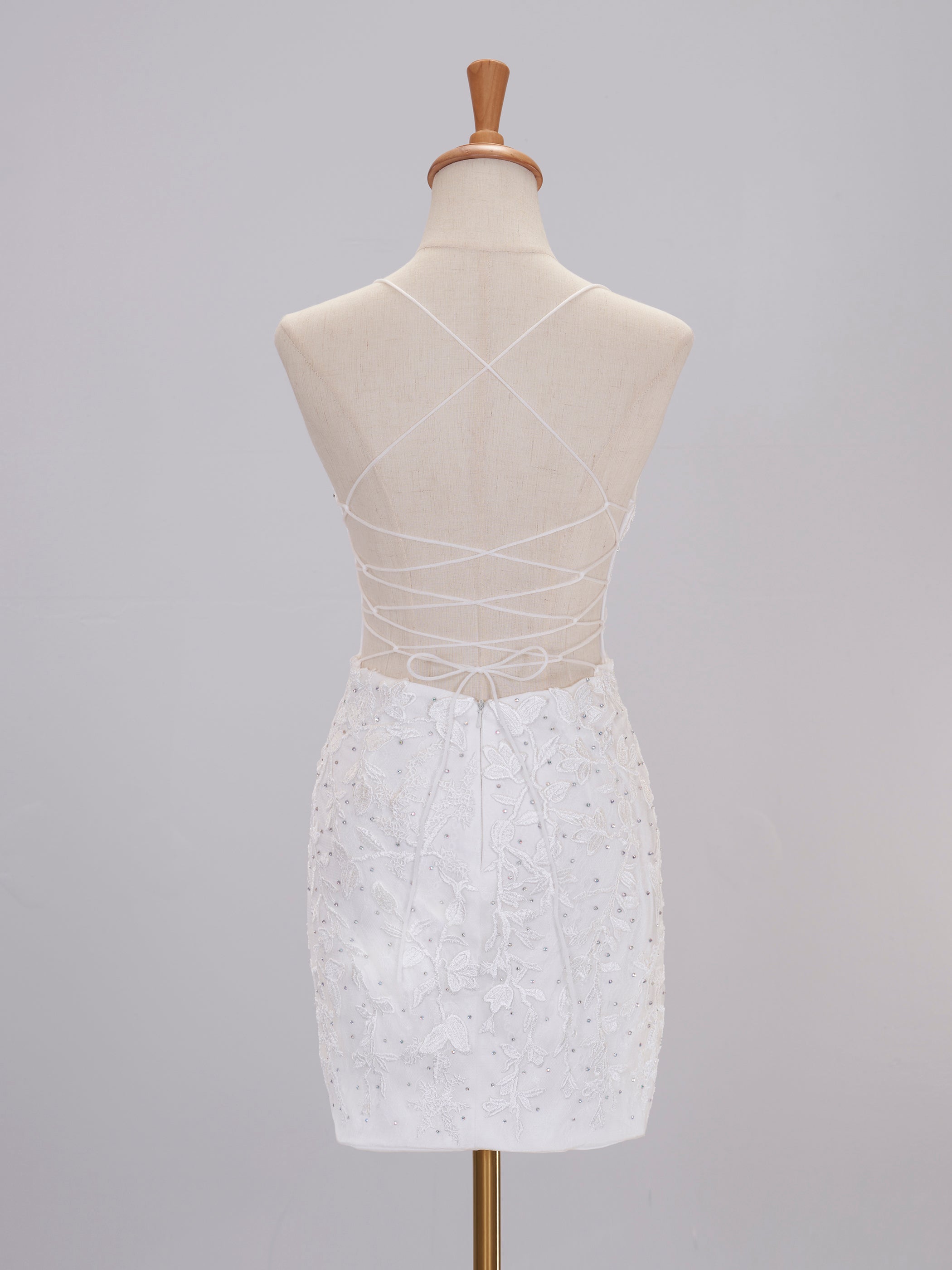 Emma Ivory Tight Short Homecoming Dress