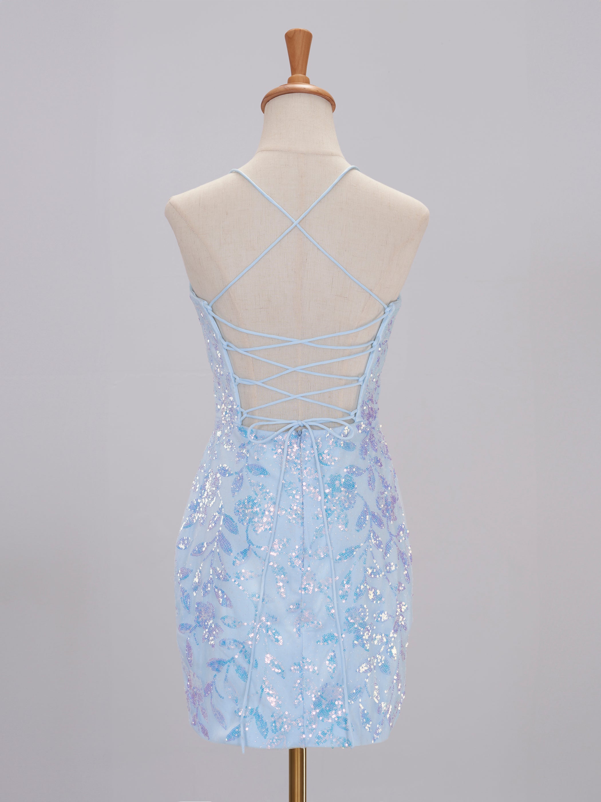Natalie Light Blue Bodycon Homecoming Dress