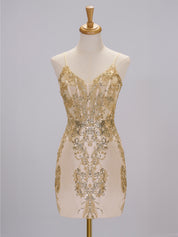 Kayla Champagne Homecoming Dress