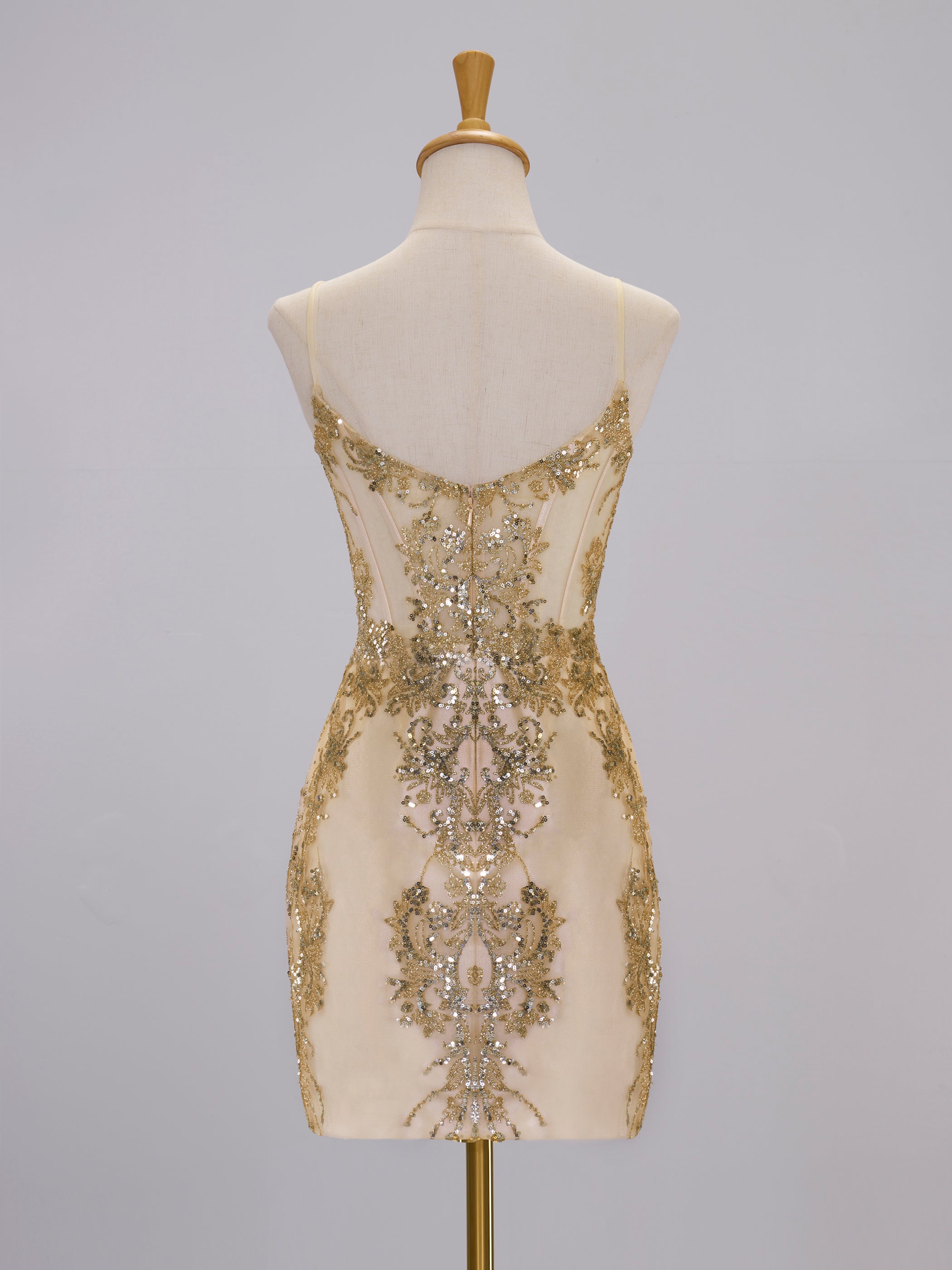 Kayla Champagne Homecoming Dress