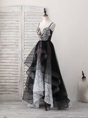 Tulle and Lace Two-Tone A-Line Floor-Length Prom Dress with Beaded Bodice