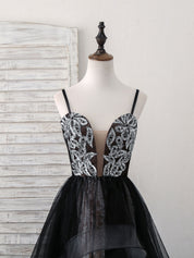 Tulle and Lace Two-Tone A-Line Floor-Length Prom Dress with Beaded Bodice