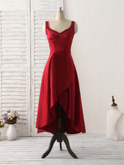 A-Line Sweetheart Neck High-Low Satin Dress with Structured Bodice Homecoming Dress