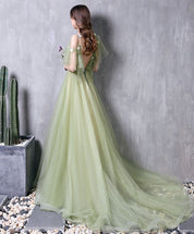 A-Line Off-Shoulder Floor-Length Tulle Lace Appliqué Prom Dress