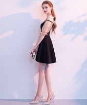 A-line Square Neck Short Tulle & Chiffon Homecoming Dress with Puff Sleeves