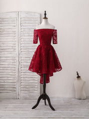Off-the-Shoulder Lace A-Line Knee-Length Homecoming Dress