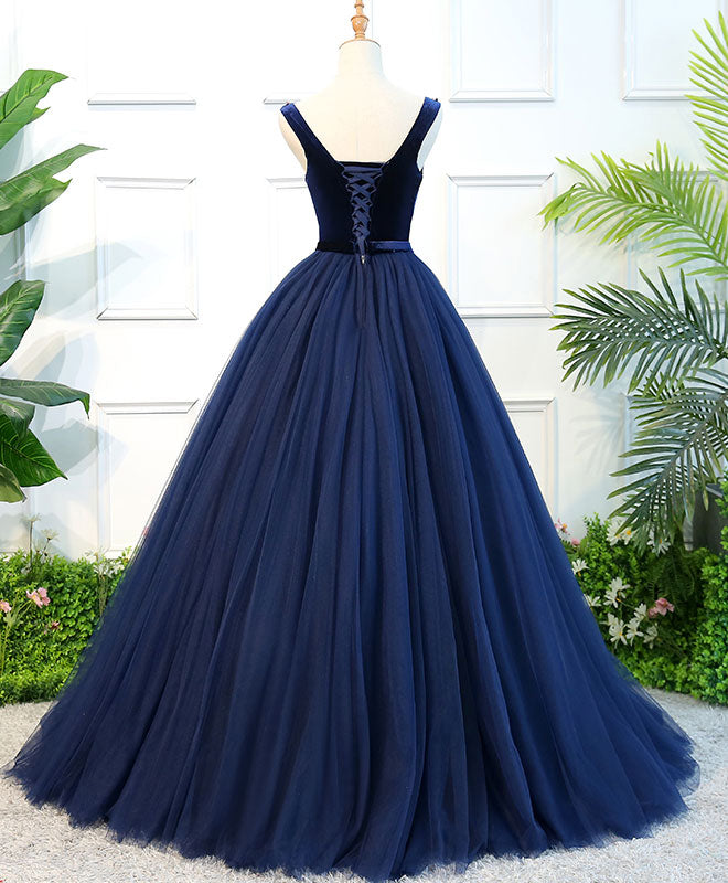 Ball Gown Scoop Neck Floor-Length Tulle & Beads Beaded Waist Prom Dress