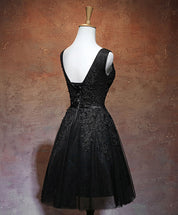 A-line Square Neck Knee-Length Tulle & Lace Homecoming Dress with Lace-Up Back