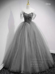 Ball Gown Sweetheart Floor-Length Tulle Prom Dress with Beaded Corset Bodice