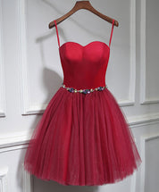 A-line Sweetheart Knee-Length Tulle Homecoming Dress with Lace-Up Back