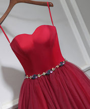 A-line Sweetheart Knee-Length Tulle Homecoming Dress with Lace-Up Back