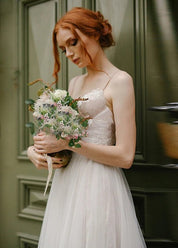 A Line Bohemian Tulle Lace Wedding Dresses Bridal Gowns Beach - KissProm